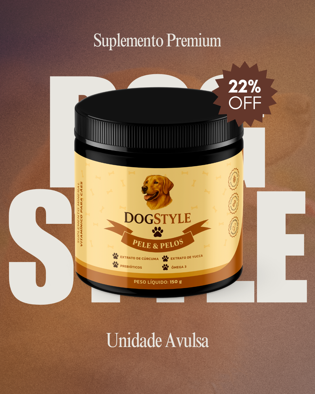 Suplemento Natural em Biscoitos | 1 Pote (40 Doses)